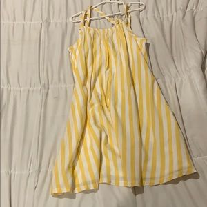 Yellow and white striped Abercrombie sun dress